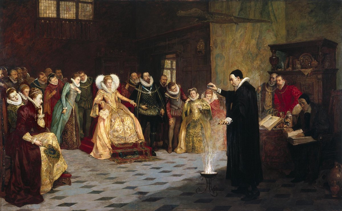 John Dee Performing an Experiment Before Elizabeth I — Henry Gillard Glindoni (c.1913, Wellcome Collection)