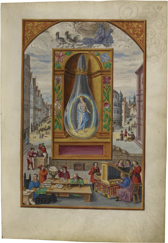 Splendor Solis Plate XVII — The White Queen (Hod)