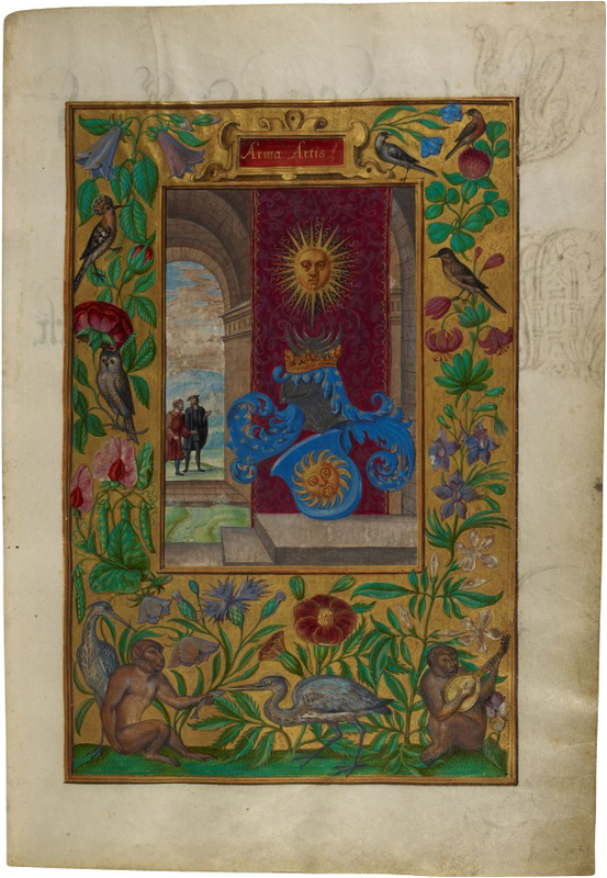 Splendor Solis Plate I — Arma Artis (Kether)