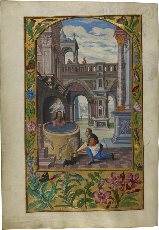 Splendor Solis Plate VII — The King's Bath (Yesod)