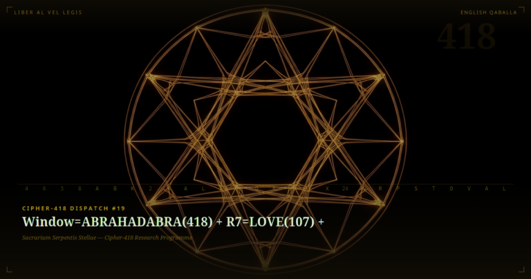 Cipher-418 Dispatch #19