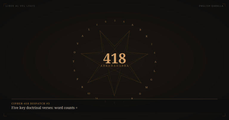 Cipher-418 Dispatch #3