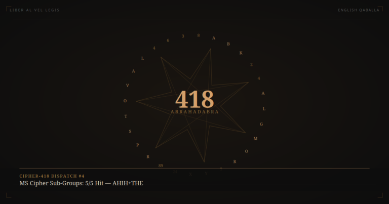 Cipher-418 Dispatch #4