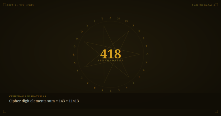 Cipher-418 Dispatch #9