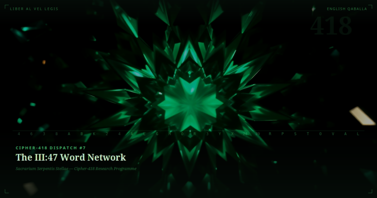 Cipher-418 Dispatch #7: The III:47 Word Network