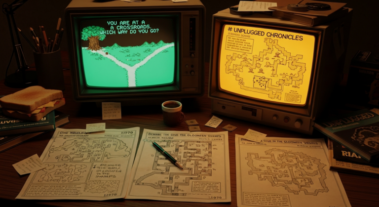 Rewriting the Bible: Building a Text Adventure with a 1979 Design Document — editorial illustration