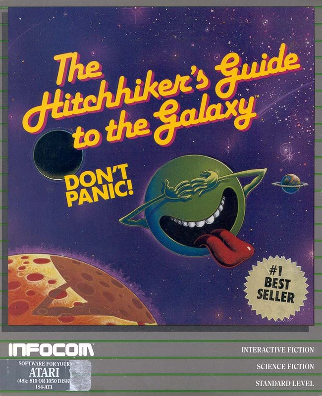 The Hitchhiker's Guide to the Galaxy (Infocom, 1984) - Box Art