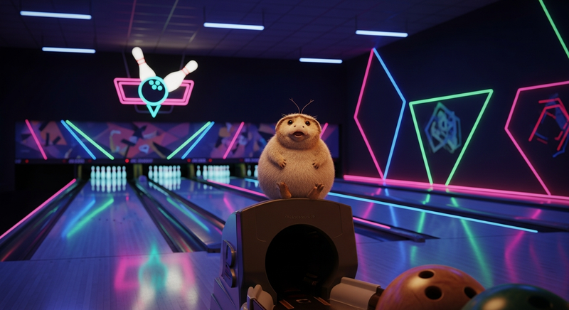 Tribble at a bowling alley