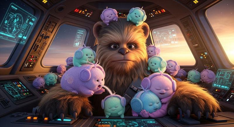 Tribbles on a Wookiee shoulders