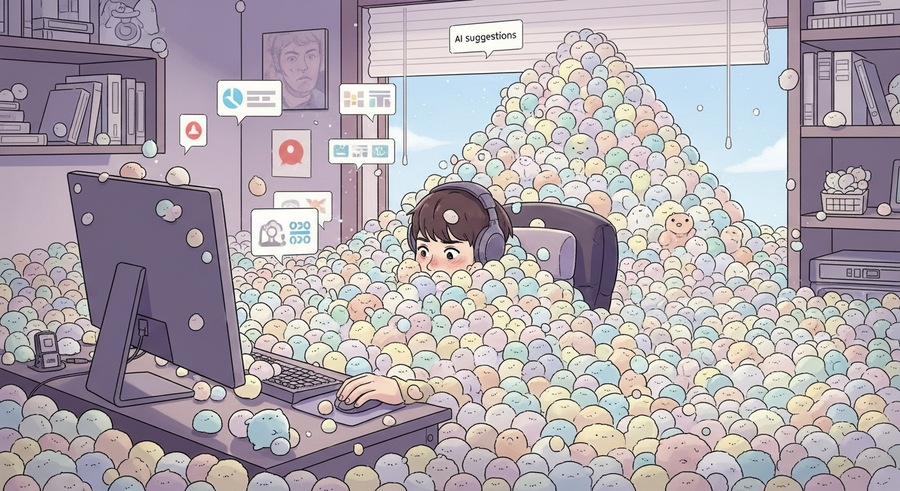 Person buried in tribbles and notifications