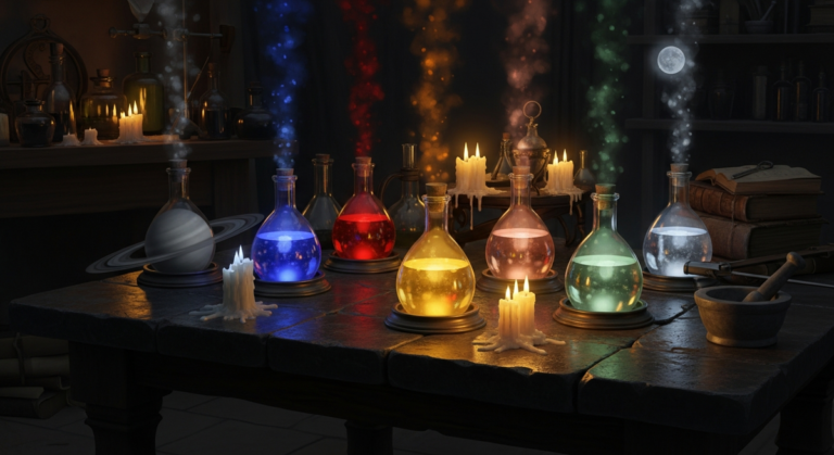 Seven alchemical vessels — the Great Work