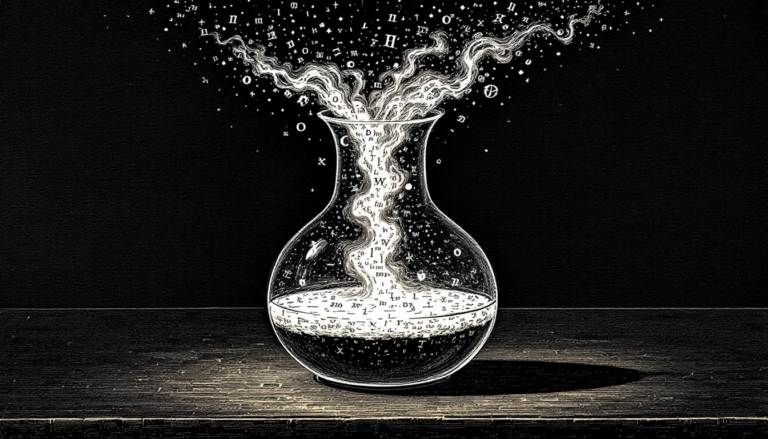 An alembic mid-transmutation