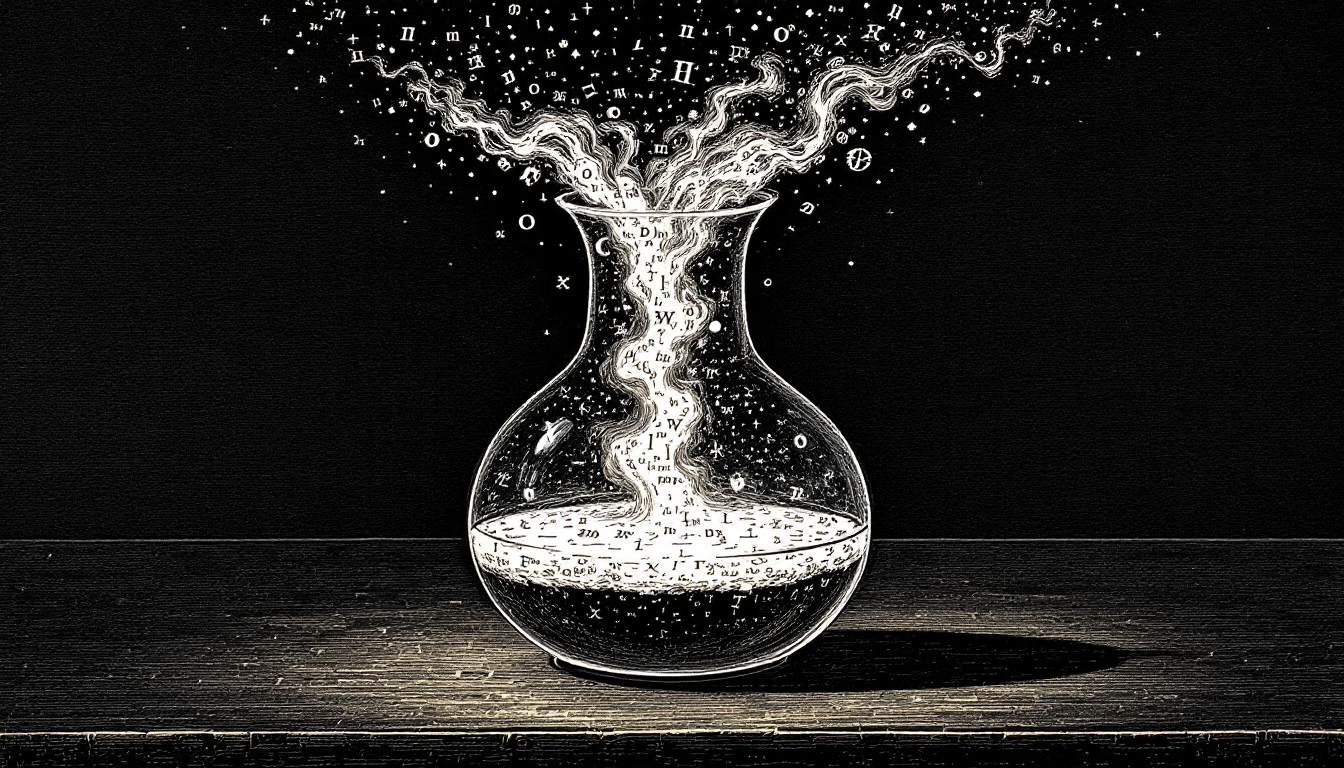 An alembic mid-transmutation
